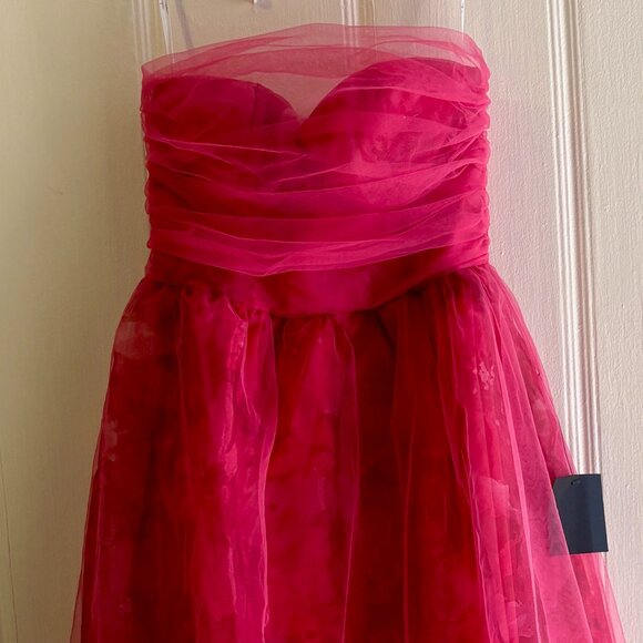Brand new strapless t-length fuschia dress - Picture 1 of 4